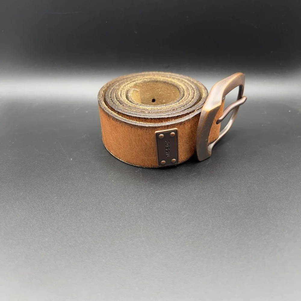 FOSSIL Brown Leather‎ Belt Women's Western 182079 ~ Size M 41